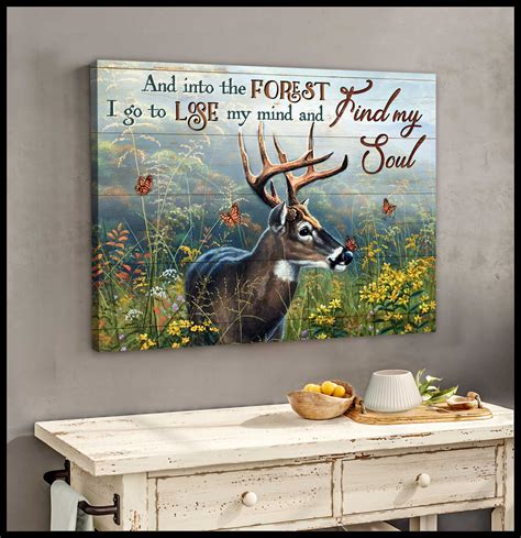 canvas deer painting|large deer print wall art.